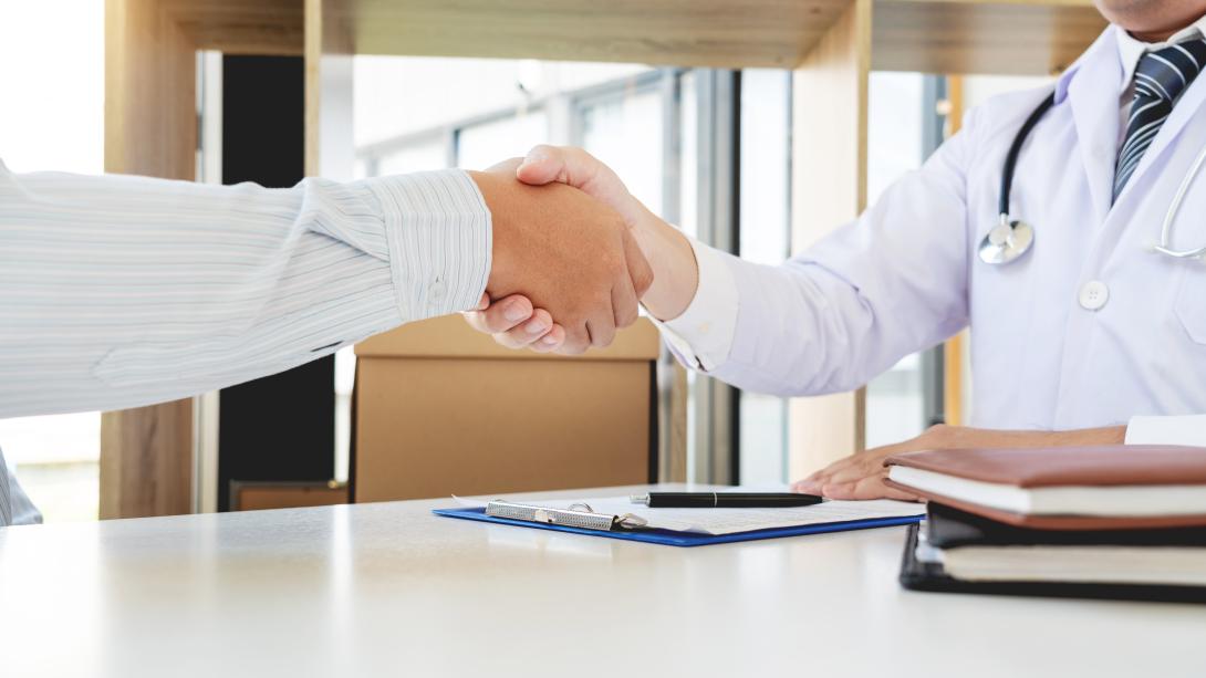 Agreement & handshake in a medical setting